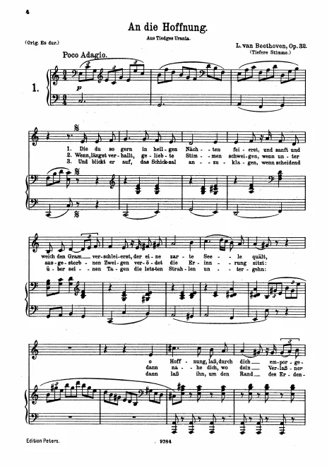 Complete Score (low voice, transposed to )