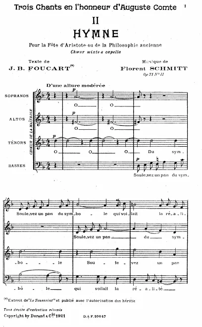 2. Hymne pour la fête d'Aristote ou de la philosophie ancienne