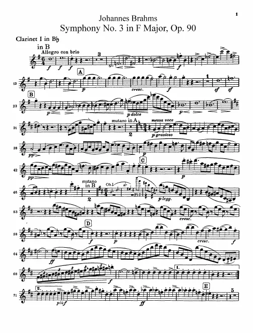 Clarinet 1, 2 (B, A)