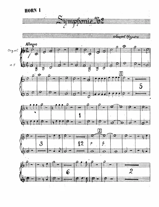 Horn 1, 2 (C/transposed F)