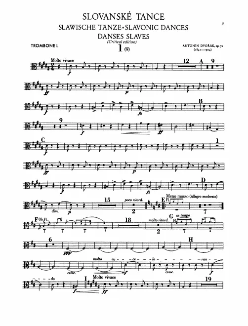 Trombone 1, 2, 3 (1, 2 also transposed bass clef)