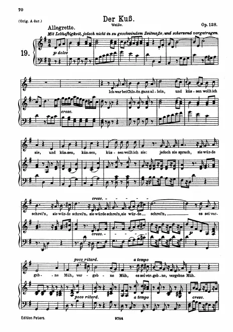 Complete Score (medium voice, transposed to )