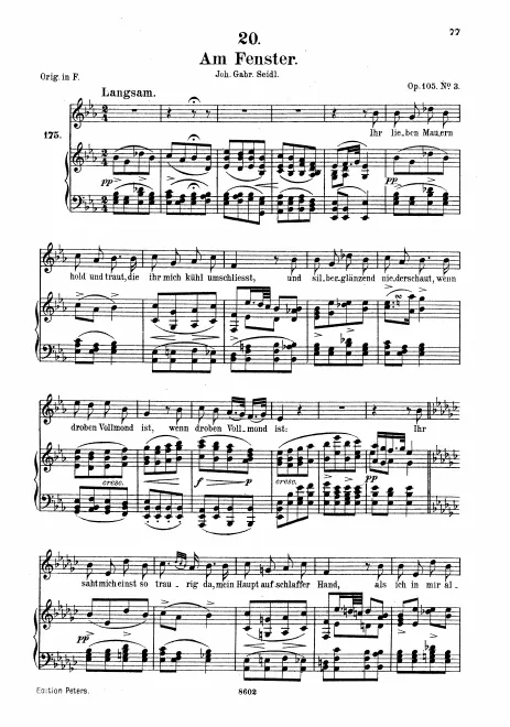 Complete Score (Medium Voice, transposed to )