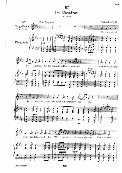 Complete Score (Low Voice, transposed to )