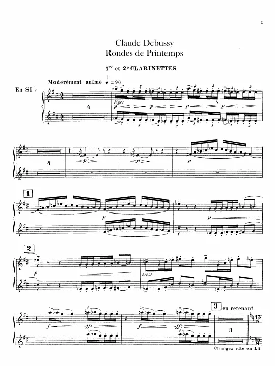 Clarinet 1/2 (B, A), 3 (A)