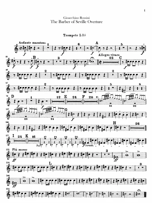 Trumpet 1, 2 (A) Transposed Parts (B)