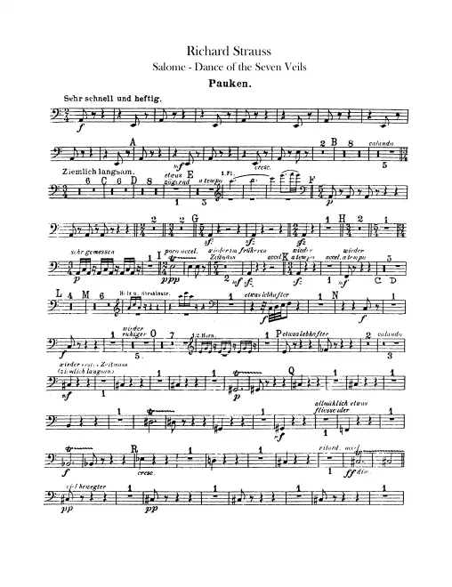 Timpani, Piccolo Timpani, Triangle/Castanets, Glockenspiel, Xylophone/Tambourine, Snare Drum, Bass Drum/Cymbals, Tam-Tam