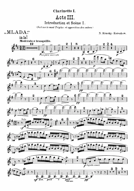 Clarinet 1 (A/B), 2 (A/B/E), 3 (A/B/D/E), Bass Clarinet (A/B)