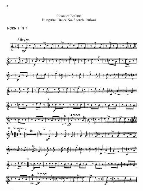 Horn 1, 2, 3, 4 (F)