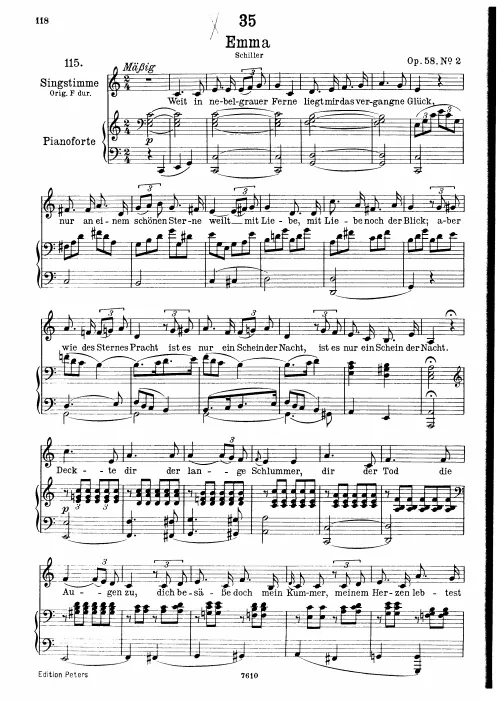 Complete Score (Low voice, transposed to )