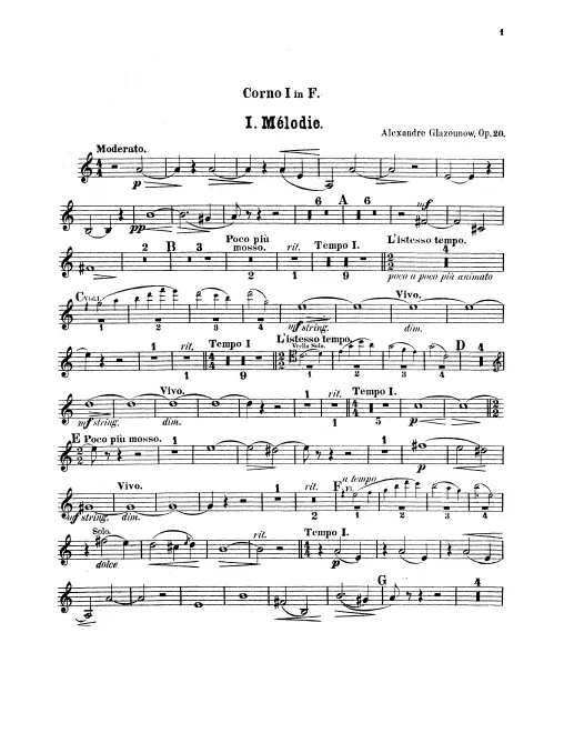 Horn 1, 2, 3, 4 (F)