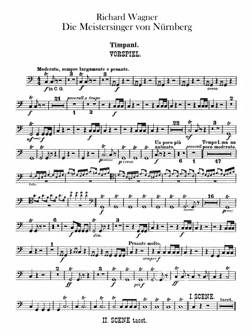 Timpani, Cymbals, Bass Drum, Snare Drum/Glockenspiel, Triangle