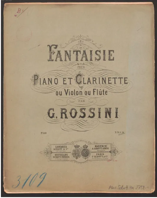 Clarinet and Violin Parts, Piano Score