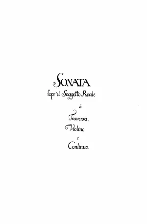 Sonata sopr'il Soggetto Reale [with Canon perpetuus]