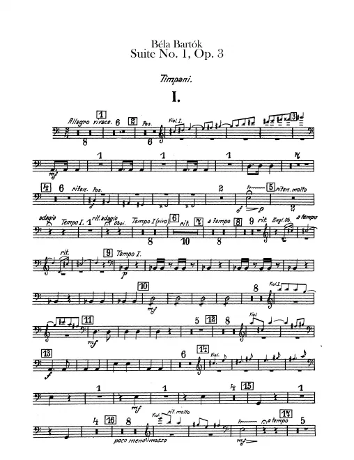Timpani, Percussion Tambourine, Triangle, Bass Drum/Cymbals, Glockenspiel