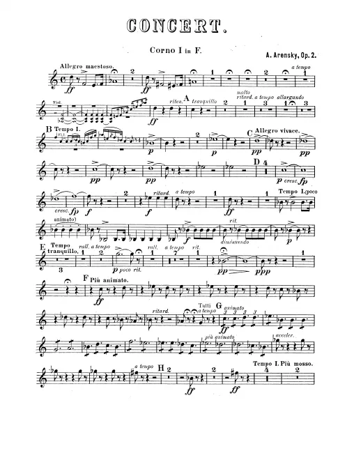 Horn 1, 2, 3, 4 (F)