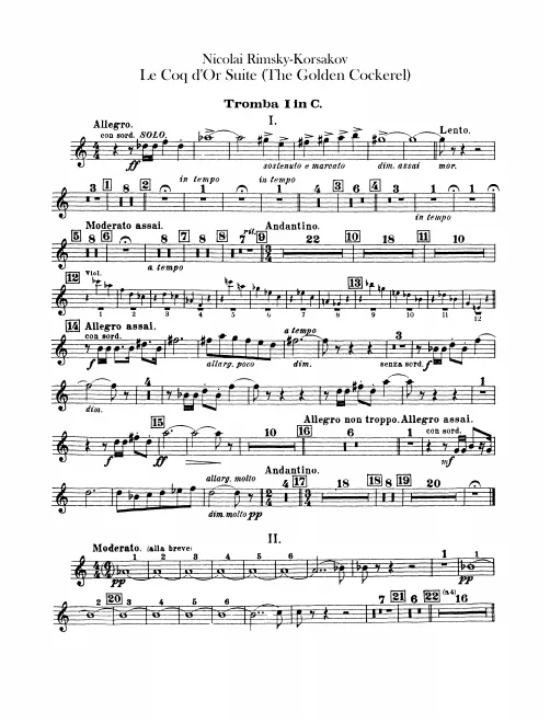 Trumpet 1, 2 (C), Contralto Trumpet (F)