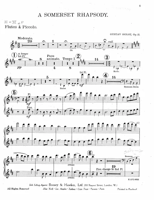 Flute 1/2 (2nd also Piccolo)