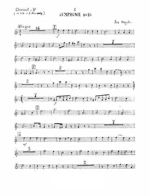 Clarinet (B, alternate Oboe 2)