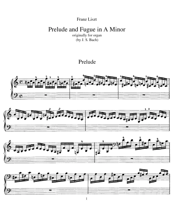 1. Prelude and Fugue in , BWV 543 (S.462/1)