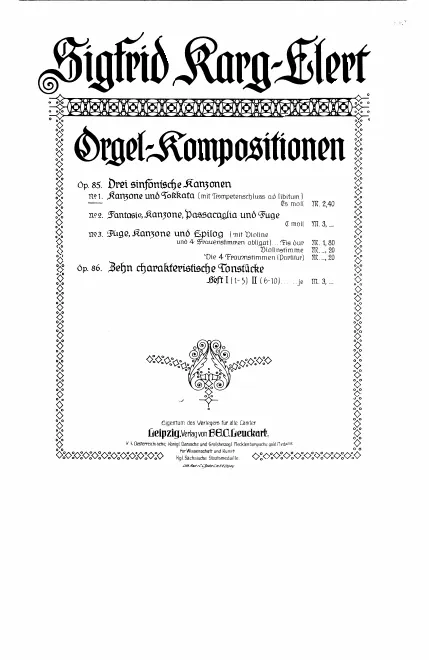 1. Kanzone und Tokkata
