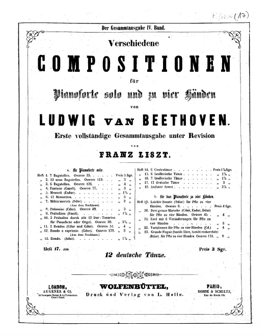 Heft 17. 12 German Dances, WoO 8