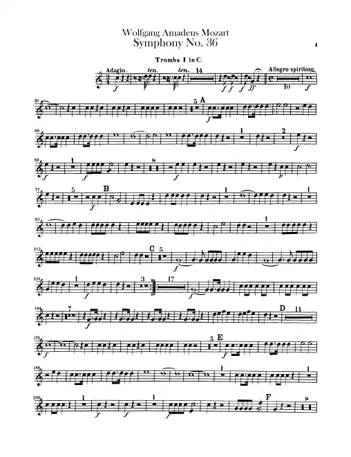 Trumpet 1 (C), 1 (B), 2 (C), 2 (B)