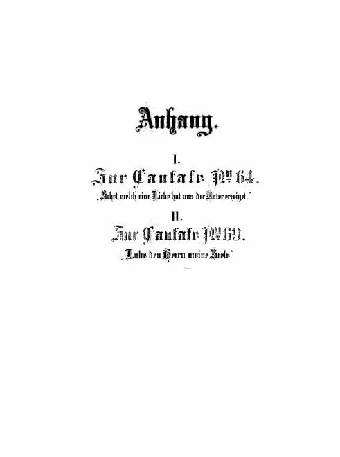 Extra/alternate movements of BWV 64 and 69