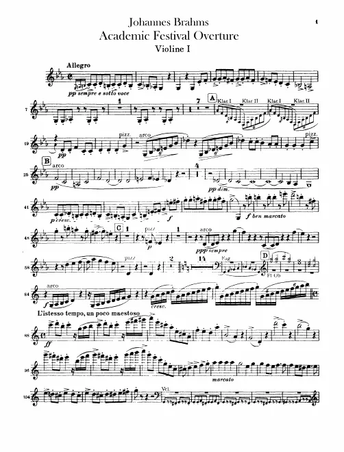 Violins I, II