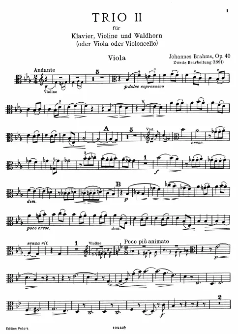 Viola (alternate for Horn)