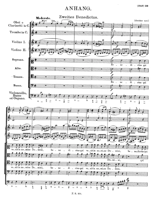 Appendix - Benedictus (2nd setting) (formerly D.961)