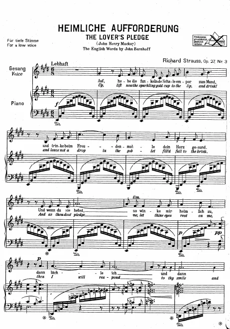 Complete Score (Low Voice, transposed to )