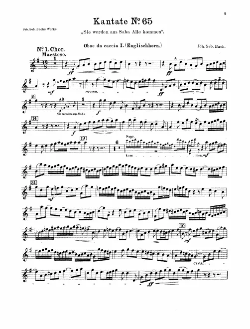 Oboe da caccia (or English Horn) 1, 2