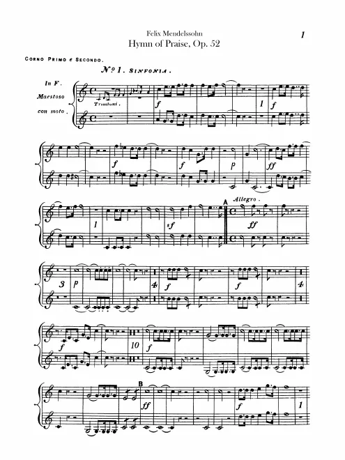 Horn 1/2 (F, G, E, C, D), 3/4 (B, C, D)