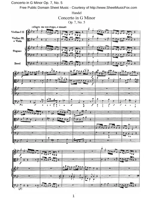 Concerto No.5 in , HWV 310