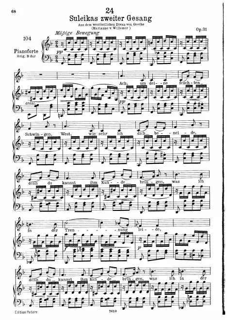 Complete Score (Low voice, transposed to )