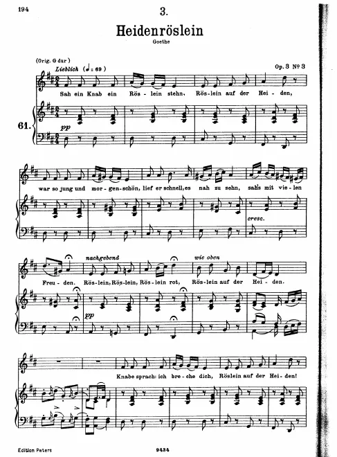 Complete Score (low voice, transposed to )