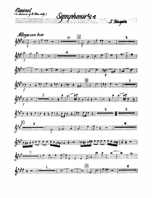 Clarinet (B, alternate to Oboe 2)