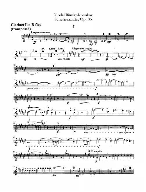 Clarinet 1, 2 (B - transposed)