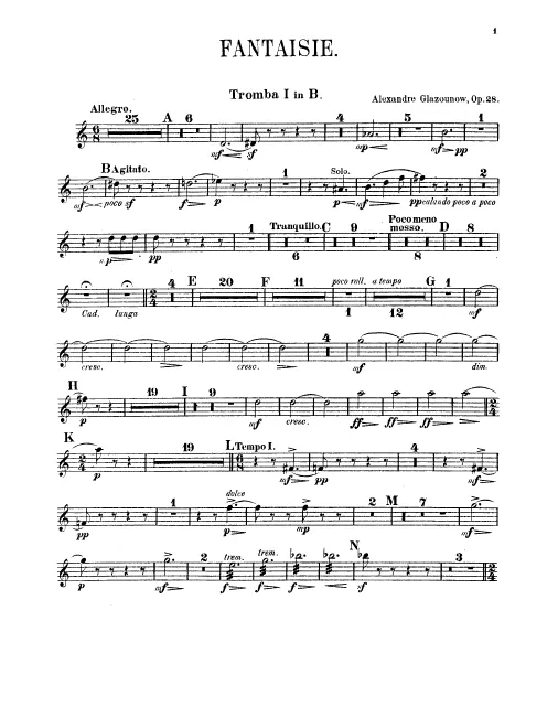 Trumpet 1, 2, 3, Bass Trumpet (or Tenor Horn) (B♭)