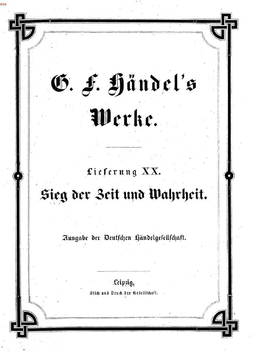 20. Sieg der Zeit und Wahrheit: Oratorium (1864)