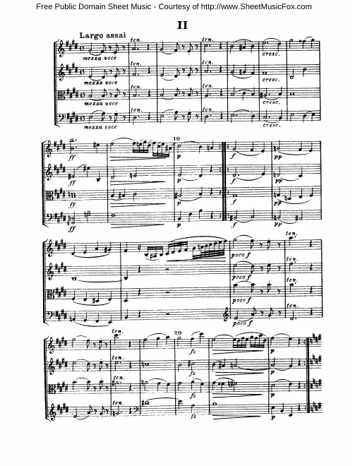 2. Largo assai; 3. Menuetto. Allegretto