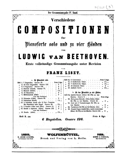 Heft 3. 6 Bagatelles, Op.126