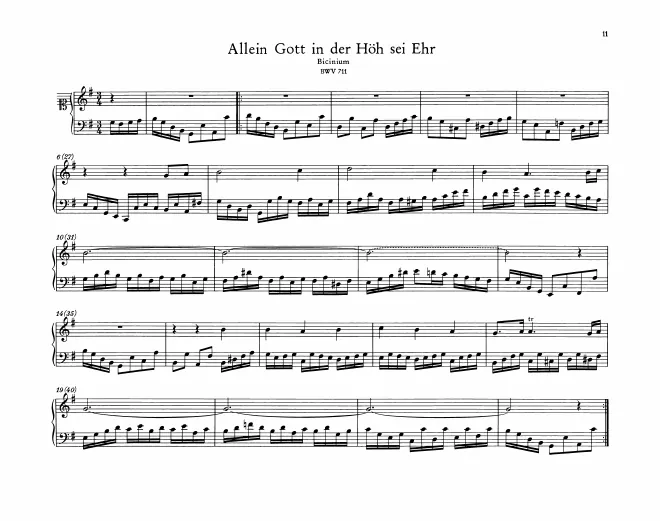 Allein Gott in der Höh' sei Ehr', BWV 711