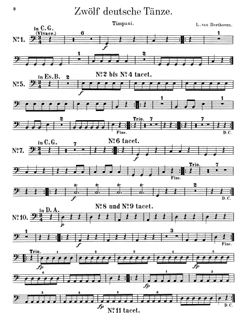 Timpani, Bass Drum/Triangle, Tambourine