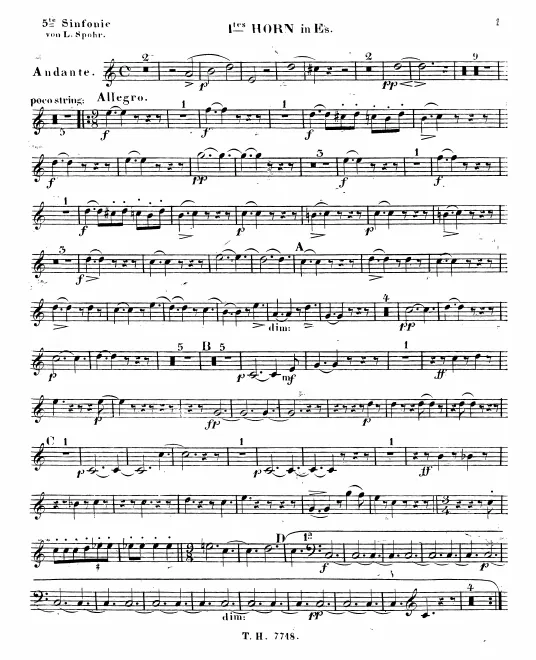 Horn 1, 2 (E/A/G), 3, 4 (C/E)