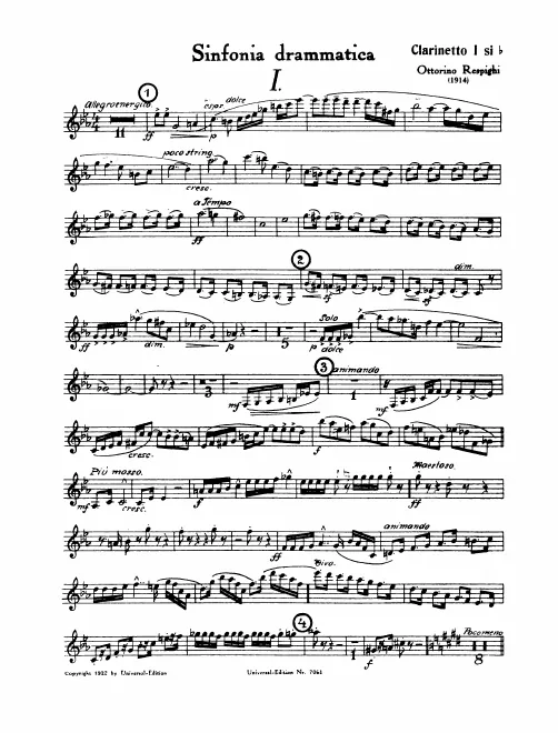 Clarinet 1, 2, Bass Clarinet (B), Piccolo Clarinet (E)