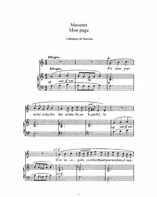 Complete Score (A minor: high voice and piano)