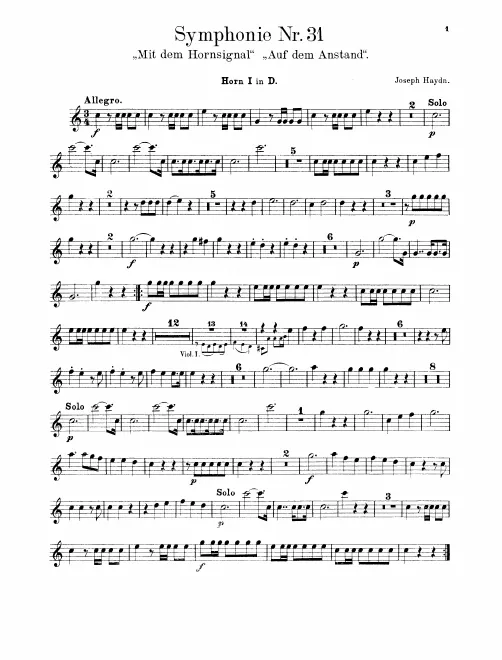 Horn 1, 2 (D), 3, 4 (D/G)