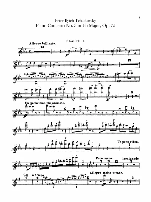 Flute 1, 2, 3 (doubles on Piccolo)